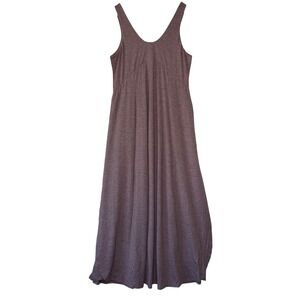 Halara U Neck Flowy Maxi Casual Tank Dress NWT 12/14 Large Tea Brown Side Slit